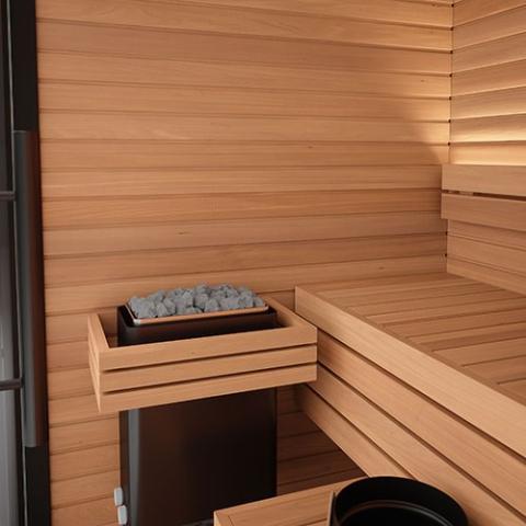 Auroom Mira S Cabin Sauna Kit Outdoor Modular Cabin, DIY Sauna Kit, Black, 1-2 Persons