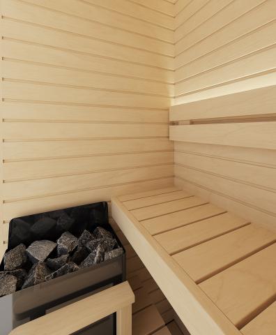 Auroom Cala Glass Mini DIY, Aspen, Indoor Sauna Kit, 1-Person