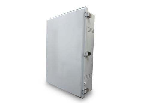 Waterproof sauna electrical enclosure made of UV stabilized polycarbonate with IP67 rating and hinged door
