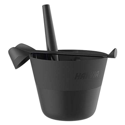 Harvia Black Sauna Bucket with ladle and lid