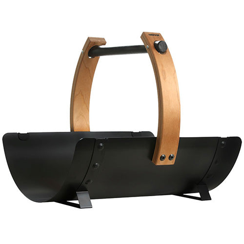 Harvia SASPO102 Sauna stove with firewood and glowing flames