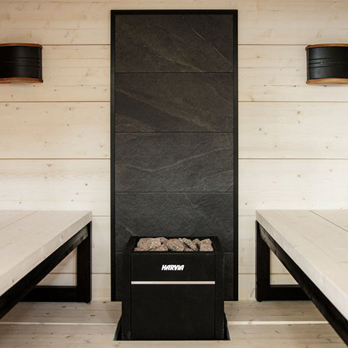 Black Harvia stone wall