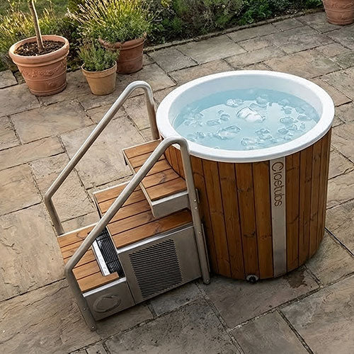 Icetubs IceBarrel XL cold plunge patio outdoor view