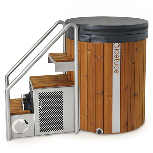 Icetubs IceBarrel XL cold plunge with cover angle