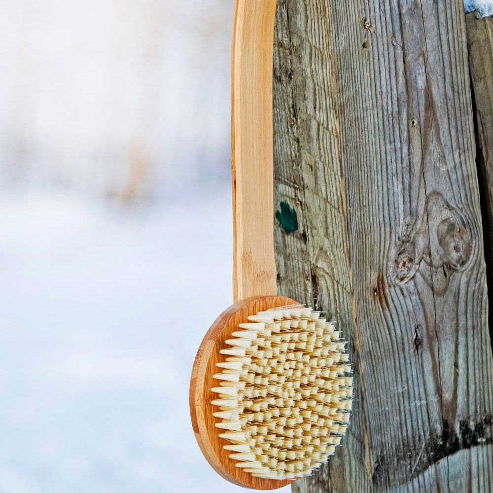 KOLO Bath Brush Bambu 2 – Natural Bamboo Sauna Brush with Handle
