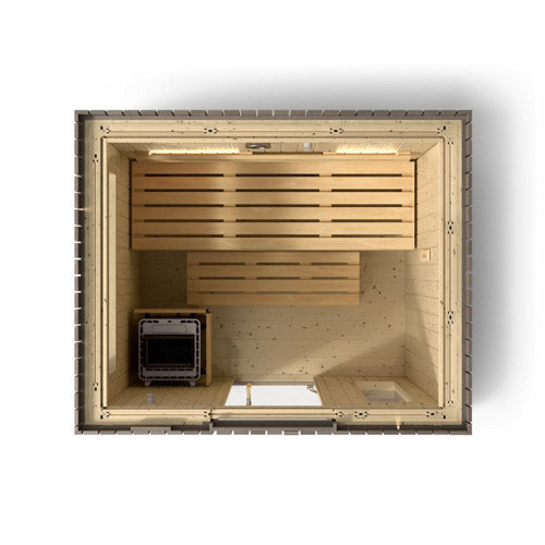 Kohler C2™ Outdoor Sauna Kit, Dark Finish Spruce