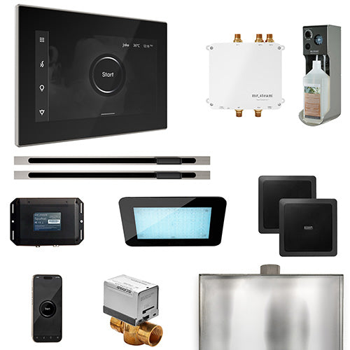 Mr.Steam Bliss Max Steam Shower Control Package with iSteamX Control and 2 Linear Steamheads