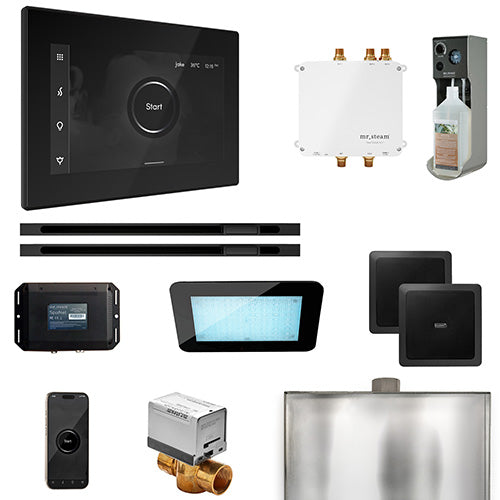 Mr.Steam Bliss Max Steam Shower Control Package with iSteamX Control and 2 Linear Steamheads