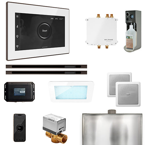 Mr.Steam Bliss Max Steam Shower Control Package with iSteamX Control and 2 Linear Steamheads