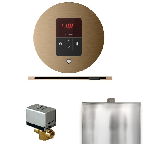 Mr.Steam Basic Butler Steam Shower Control Package with Round iTempo Control and Linear Steamhead