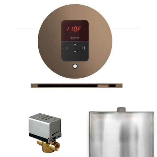 Mr.Steam Basic Butler Steam Shower Control Package with Round iTempo Control and Linear Steamhead