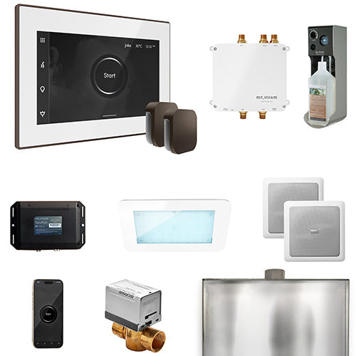 Mr.Steam Bliss Max Steam Shower Control Package with iSteamX Control and 2 Aroma Steamheads