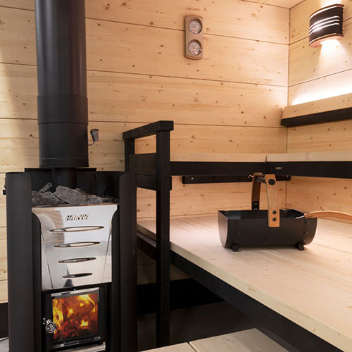 Sauna Bucket Black Steel w Thermo Aspen
