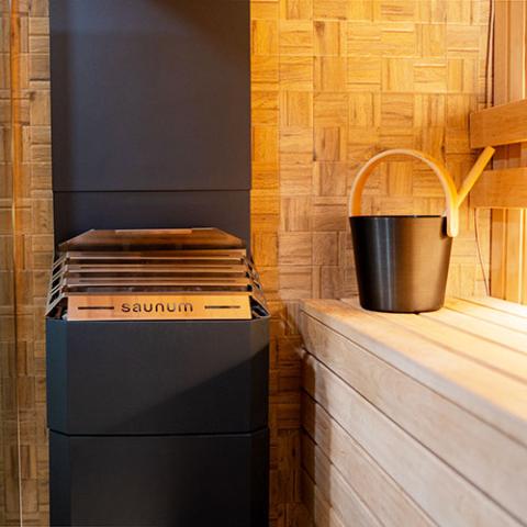 Saunum Air Series, 4.8kW Sauna Heater w/Climate Equalizer, Black