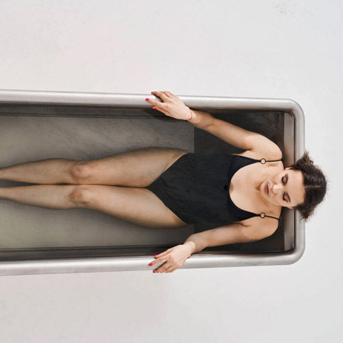 Top view person submerged in Icetubs IceBath