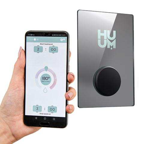 HUUM Sauna Heater UKU Mirror digital Wi-Fi control panel with temperature and timer settings