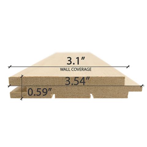 Prosaunas Alder 1x4 Sauna Wood, T&G STS4 Profile, Nickel-Gap, Wall Material