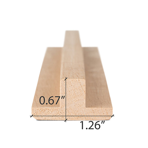 Alder T-moulding dimensions 1.26 by 0.67