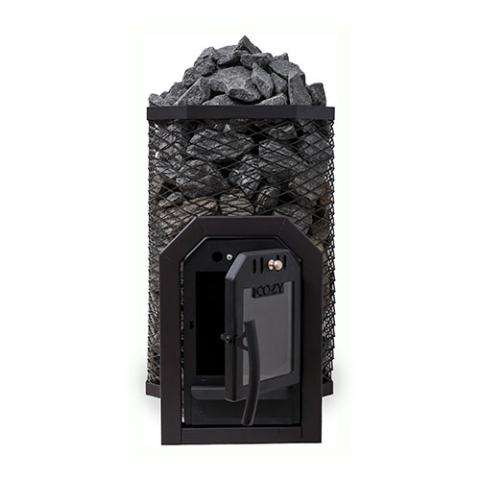 Cozy Heat thru-wall wood-burning sauna heater