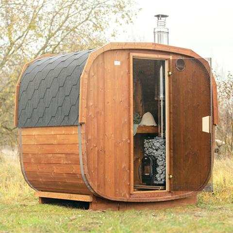 Cozy Heat wood-burning sauna stove with stainless steel flame cutter
