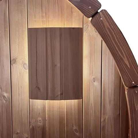 SaunaLife E8 Sconce+ Thermo-Aspen Wood dimmable outdoor LED sauna light set with remote and app control