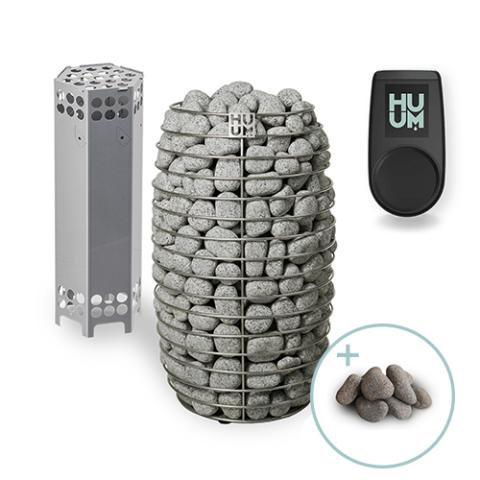 HUUM HIVE Mini 10.5kW sauna heater with UKU control and sauna stones package