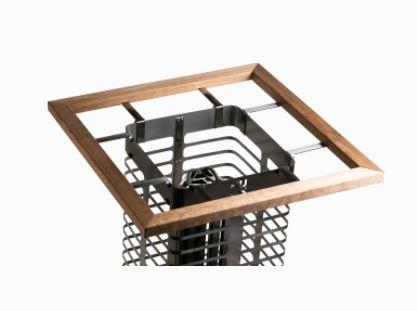 HUUM safety rail with light wood and stainless steel for STEEL sauna heaters preventing accidental contact