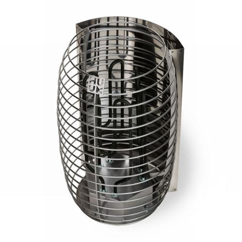 HUUM Mini reflector panel made of stainless steel for HIVE Mini sauna heaters installed close to wall