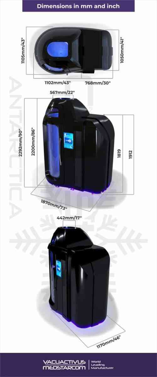 Vacuactivus CryoStar Antarctica WBC Electric whole-body cryotherapy chamber with advanced electric cooling technology