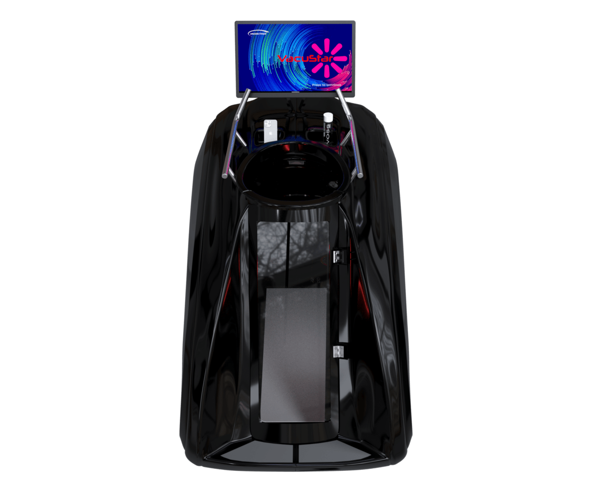 Vacuactivus VacuStar Dream infrared treadmill with 3D glass, large screen, and vacuum cryotherapy features