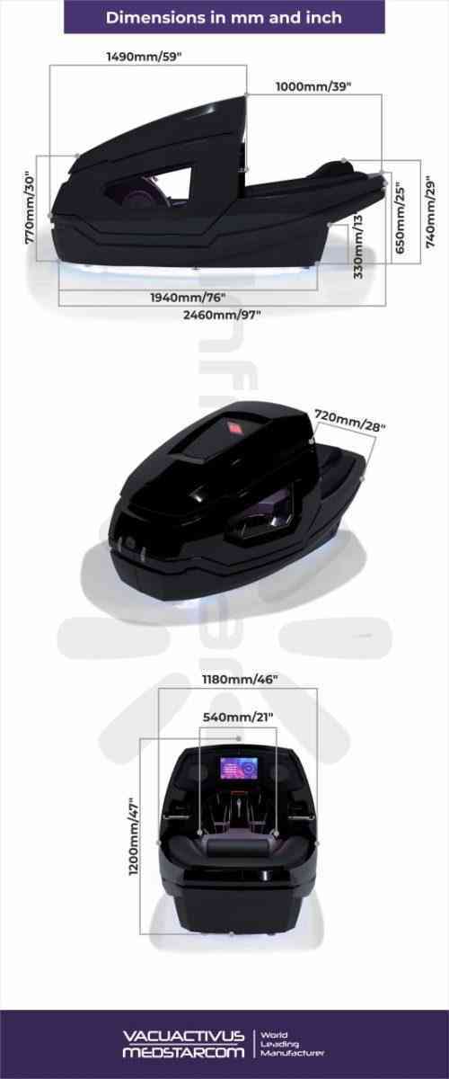 Vacuactivus InfraStar infrared vacuum fitness bike with touchscreen and vacuum resistance technology