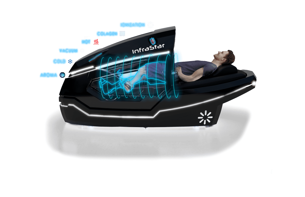 Vacuactivus InfraStar infrared vacuum fitness bike with touchscreen and vacuum resistance technology