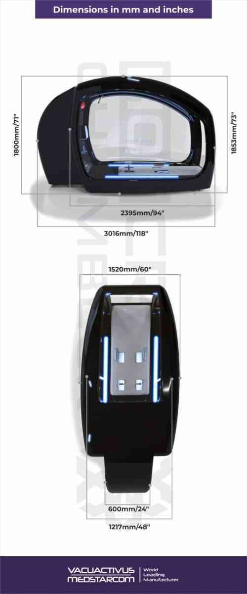 Vacuactivus HotCRYO Chamber for weight loss and sports rehabilitation with hot and cold therapy and low impact exercises