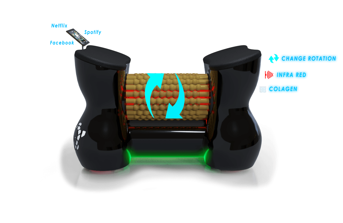 Vacuactivus RollStar Rollshaper lymphatic drainage roller with infrared technology and touchscreen display for wellness massage