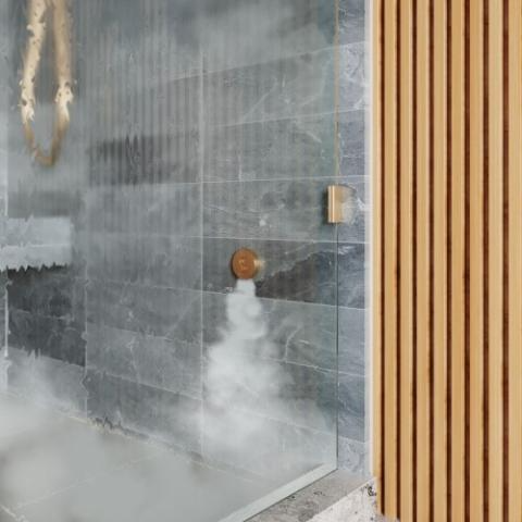 ThermaSol Home Steam Room Total Wellness Package, SignaTouch Round