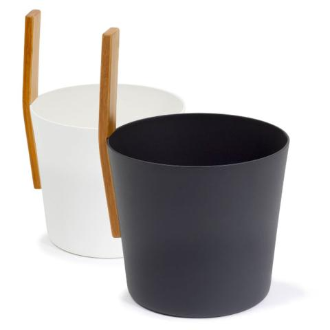 KOLO Bucket 3 Sauna Bucket with straight handle, Bamboo/Aluminum, 1Gal