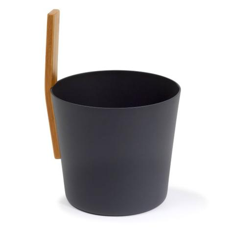 KOLO Bucket 3 Sauna Bucket with straight handle, Bamboo/Aluminum, 1Gal