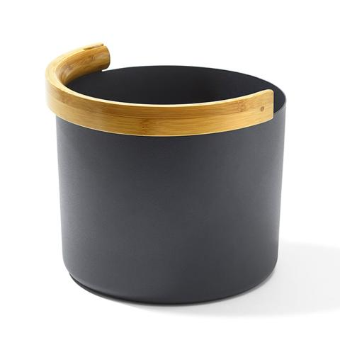 KOLO Bucket 2 Sauna Bucket with curved Handle, Bamboo/Aluminum, 1.5Gal