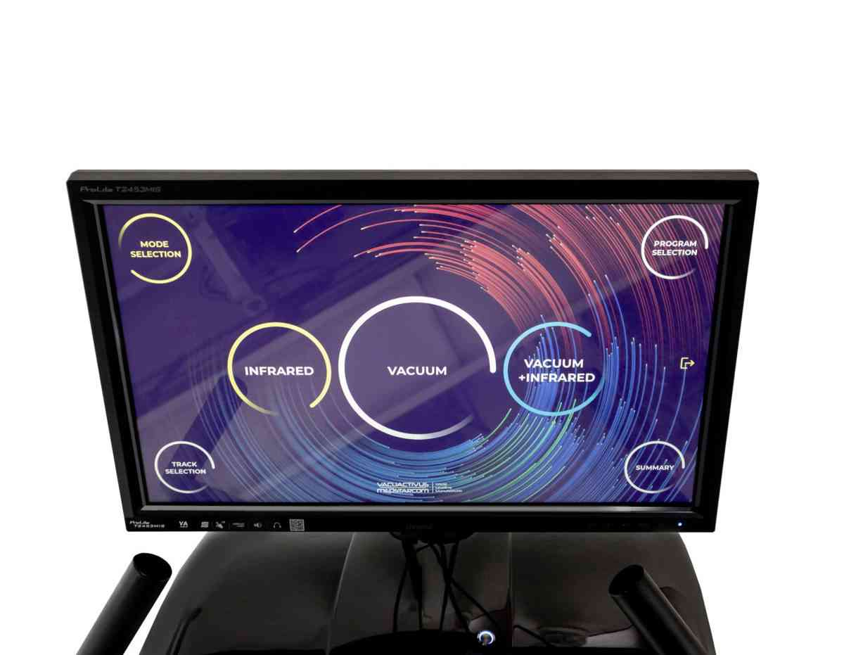 Vacuactivus InfraStar Sole infrared vacuum exercise bike with vacuum capsule and touch screen display
