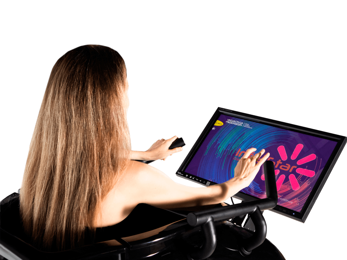 Vacuactivus InfraStar Sole infrared vacuum exercise bike with vacuum capsule and touch screen display