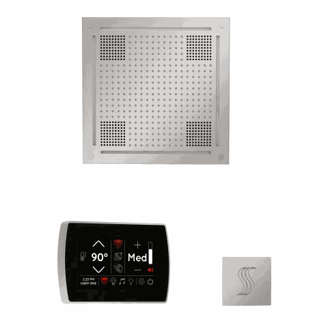 Thermasol Hydrovive steam shower package with SignaTouch touchscreen control and HydroVive 18 rainhead system
