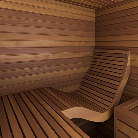 Auroom Baia Glass Thermo-aspen, DIY, Indoor Sauna Kit, 2-Person