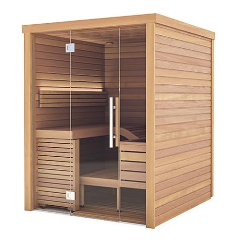 Auroom Baia Glass Thermo-aspen, DIY, Indoor Sauna Kit, 2-Person