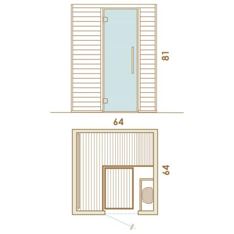 Auroom Baia Aspen, DIY, Indoor Sauna Kit, 2-Person