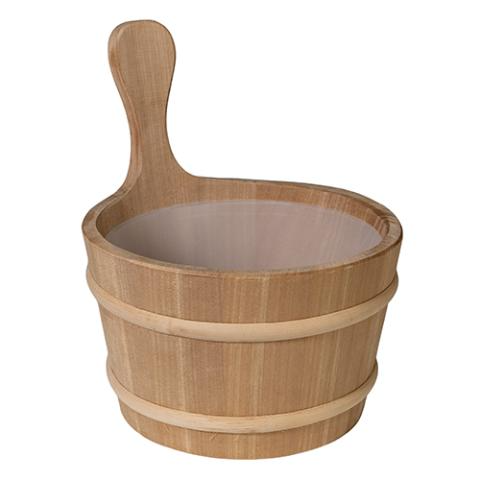 Prosaunas Wood Sauna Bucket Lined Wood Sauna Bucket, 4-Liter