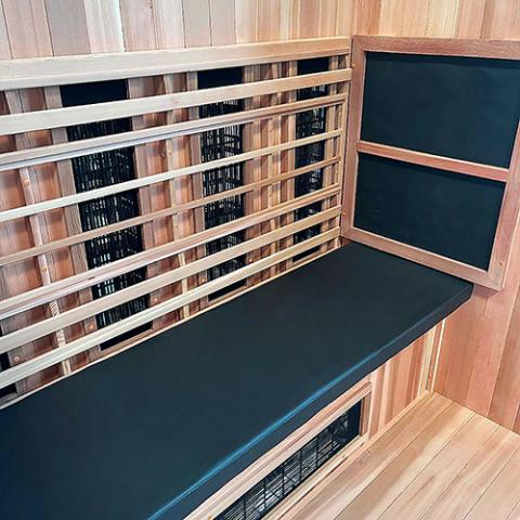 Finnmark FD-3 black sauna cushion with 2.5 inch foam insert