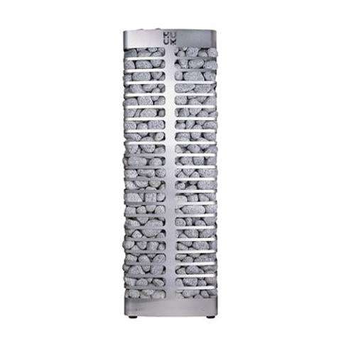 HUUM STEEL Series 10.5kW slim stainless steel sauna heater with stones and compact design