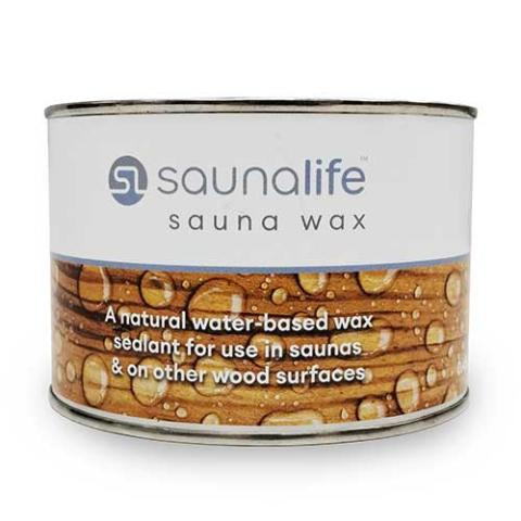 SaunaLife Sauna Wax 15.2oz container for protecting and enhancing wooden sauna surfaces