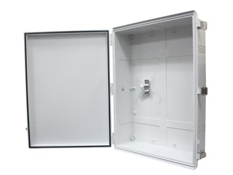 SaunaLife waterproof sauna barrel electrical enclosure with stainless steel latches