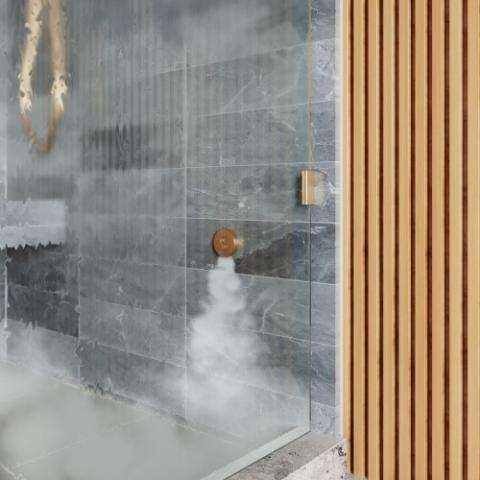 Thermasol Total Wellness shower system with 10-inch ThermaTouch control and upgraded round Serenity rainhead